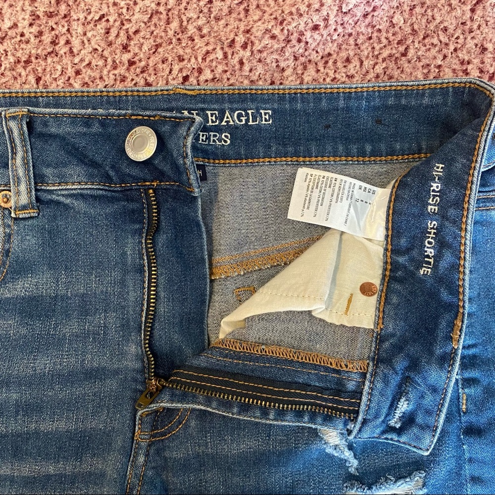 American Eagle Hi Rise Shortie Jean Shorts